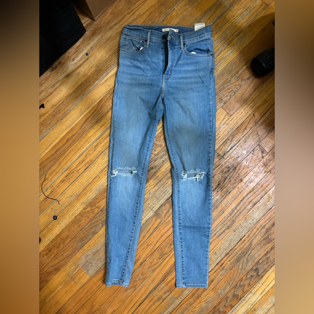 Levi's Light Blue Ripped Skinny Jeans